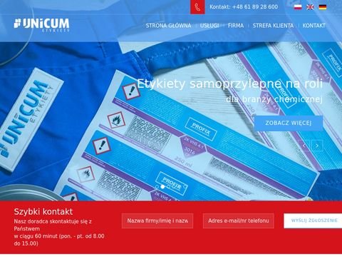 Unicum.com.pl - etykiety samoprzylepne