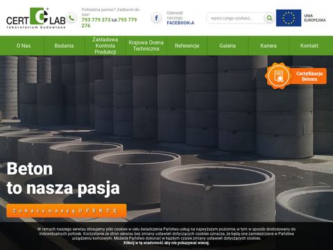 Cert-lab.pl - badanie prefabrykatów betonowych