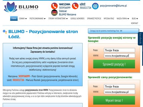 Blumo.pl pozycjonowanie stron Łódź