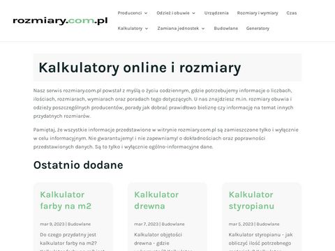 Rozmiary.com.pl tabele