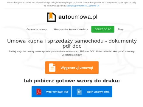 Autoumowa.pl - sprzedaż samochodu