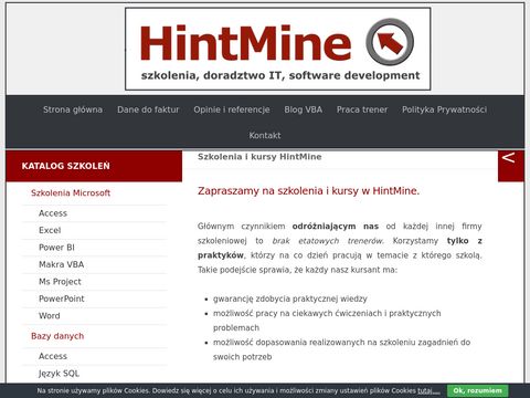Hintmine.com szkolenia Access Łódź
