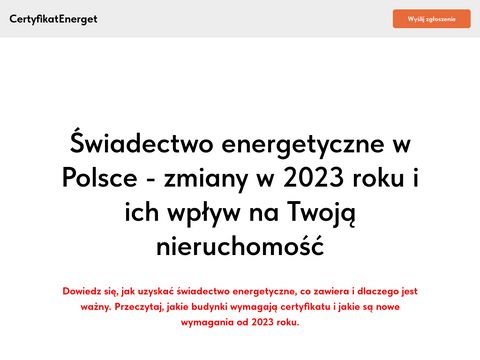 Certyfikatenerget.pl - informacje