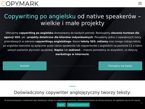 Copymark.eu copywriter angielski